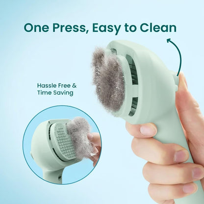 3-in-1 Pet Steam Brush for Cats & Dogs, Self Cleaning Grooming Brush with Mist Spray for Deshedding & Hair Removal, Gentle Massage Comb