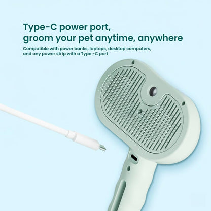 3-in-1 Pet Steam Brush for Cats & Dogs, Self Cleaning Grooming Brush with Mist Spray for Deshedding & Hair Removal, Gentle Massage Comb