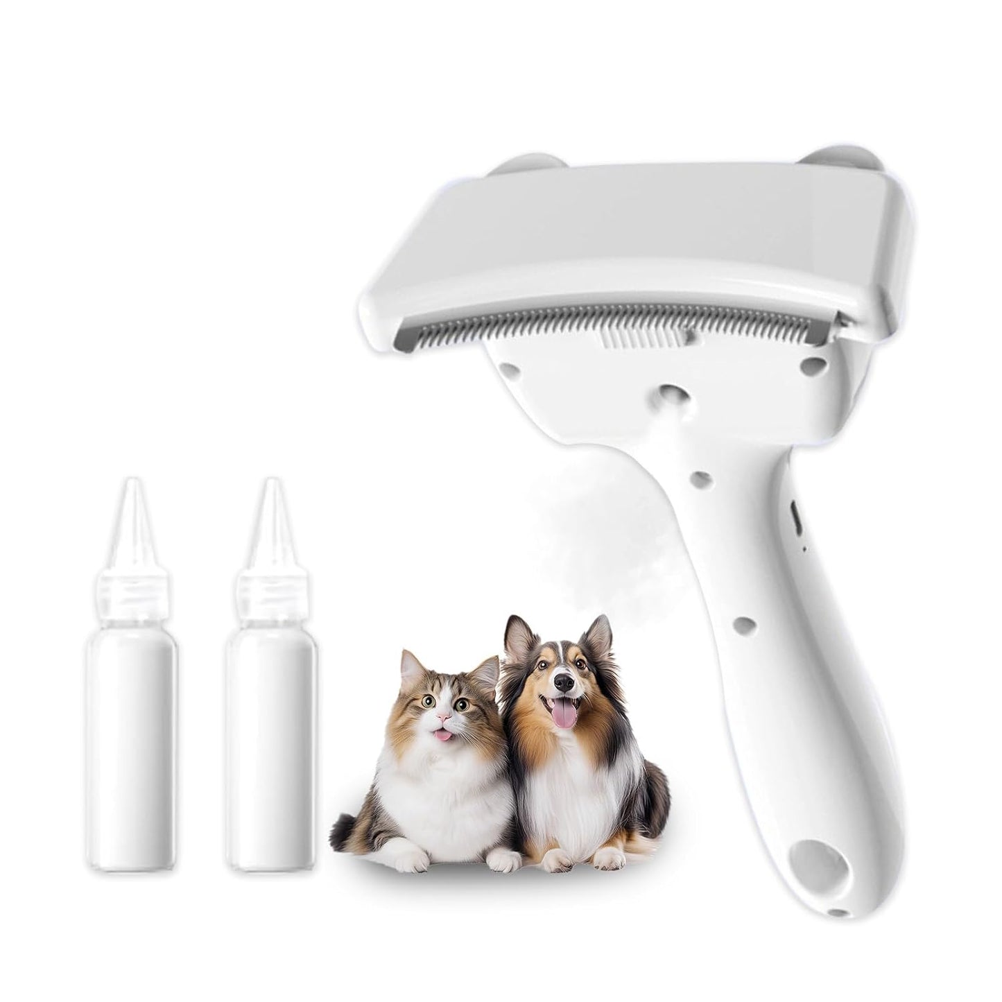 3 in-1 Cat & Dog Steam Comb for Long Short Hair for Any Size Cat & Dog Hair Removal & Shedding, Two Spray Mode with USB
