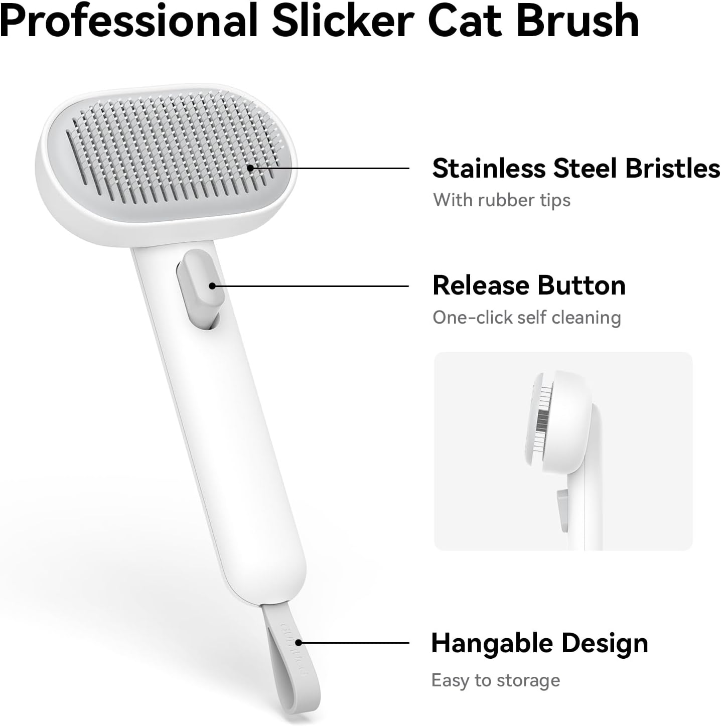 Cat Brush for Shedding, Cat Brushes for Indoor Cats, Cat Brush for Long or Short Haired Cats, Cat Grooming Brush Cat Comb