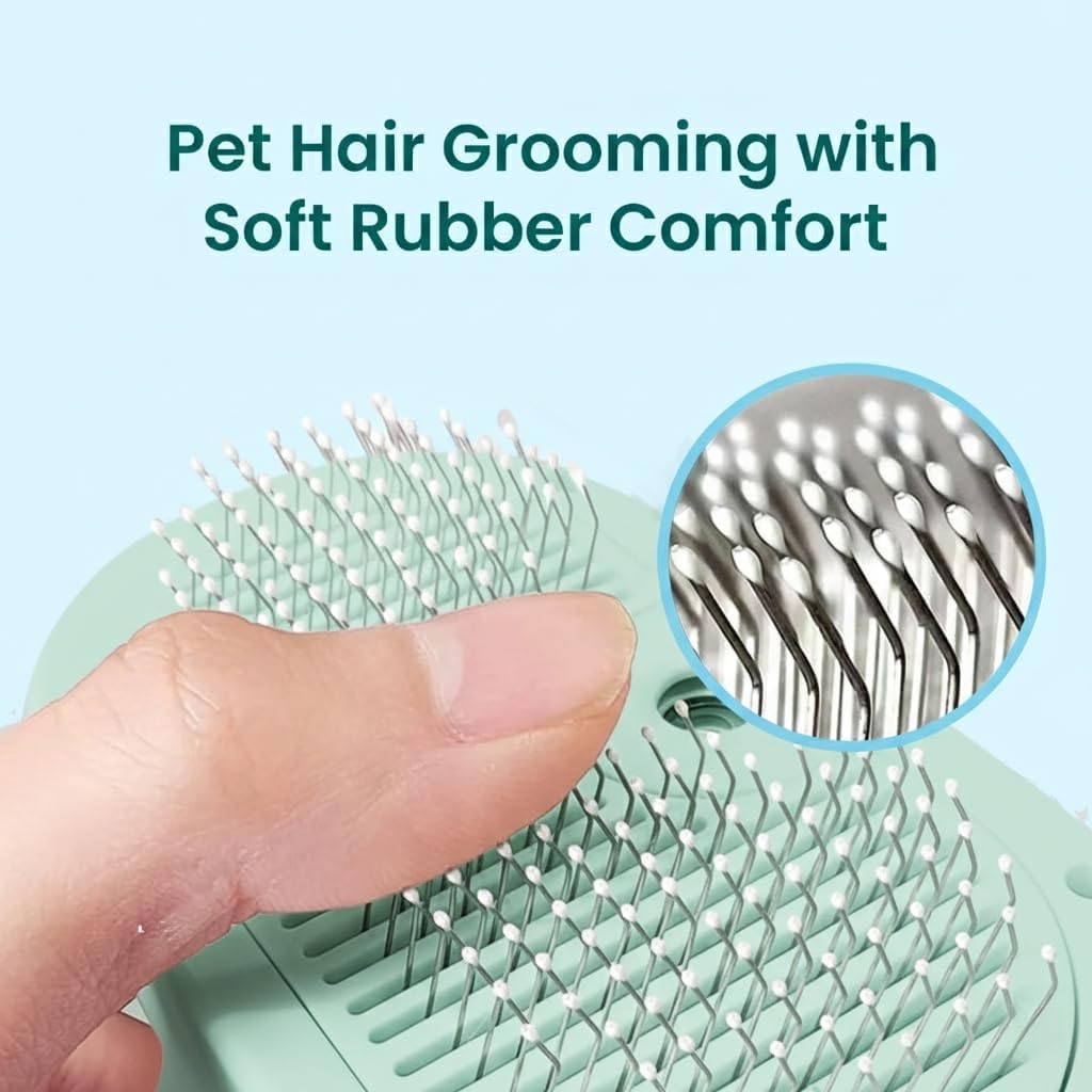 3-in-1 Pet Steam Brush for Cats & Dogs, Self Cleaning Grooming Brush with Mist Spray for Deshedding & Hair Removal, Gentle Massage Comb