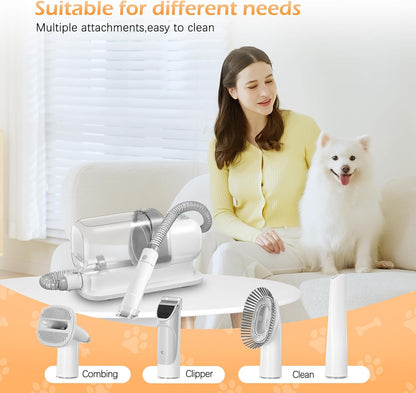 Dog Grooming Vacuum, Pet Grooming Vacuum Kit 2.3L Suction 99% Pet Hair with 5 Tools