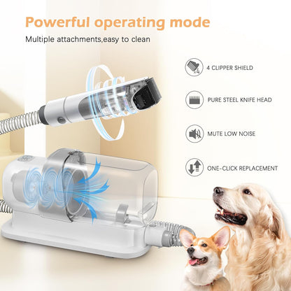 Dog Grooming Vacuum, Pet Grooming Vacuum Kit 2.3L Suction 99% Pet Hair with 5 Tools